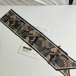 Chic Black and Tan Patterned Scarf